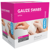 Aero Healthcare AEROSWAB Sterile White Gauze Swab 10 x 10cm (Packs of 3) Box/25